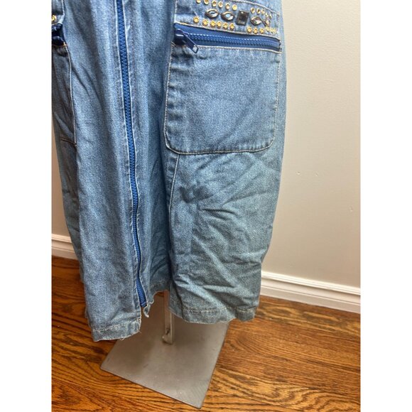 Bedazzled cute summer spring dress vintage Y2K fashion denim with Pockets small - Picture 8 of 9